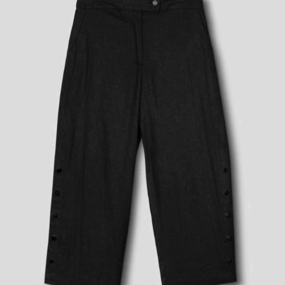 Universal Standard NWT Size 00-0 Black Cropped Linen Pants
